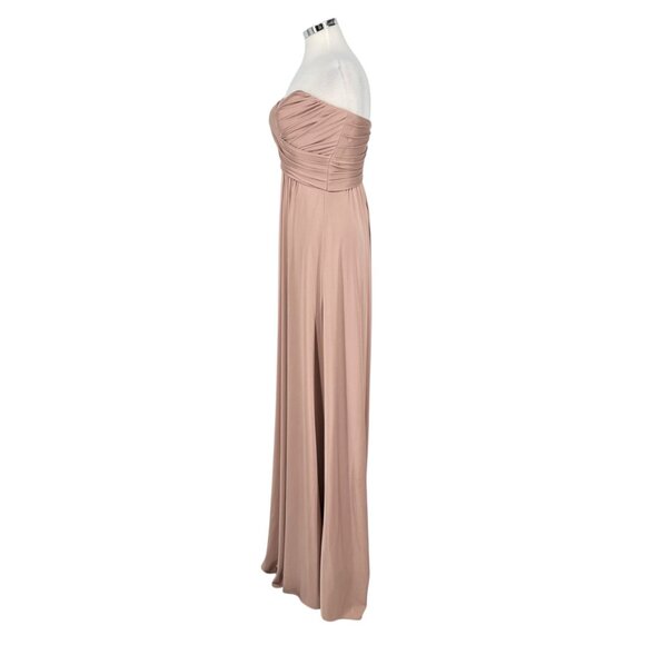 La Femme Blush Pink Strapless High Slit Floor-Length Formal Gown Size 6 - Picture 6 of 16